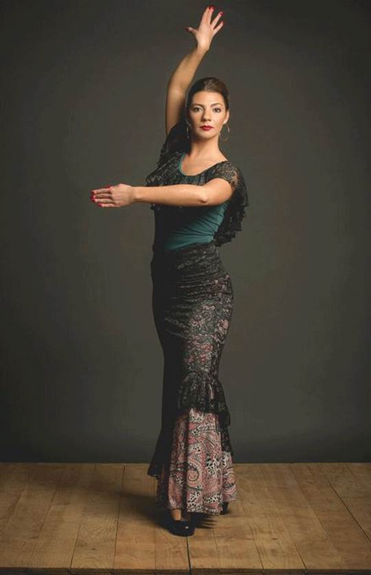 Flamenco Dance Atazar Skirt on Serrada Skirt. Davedans